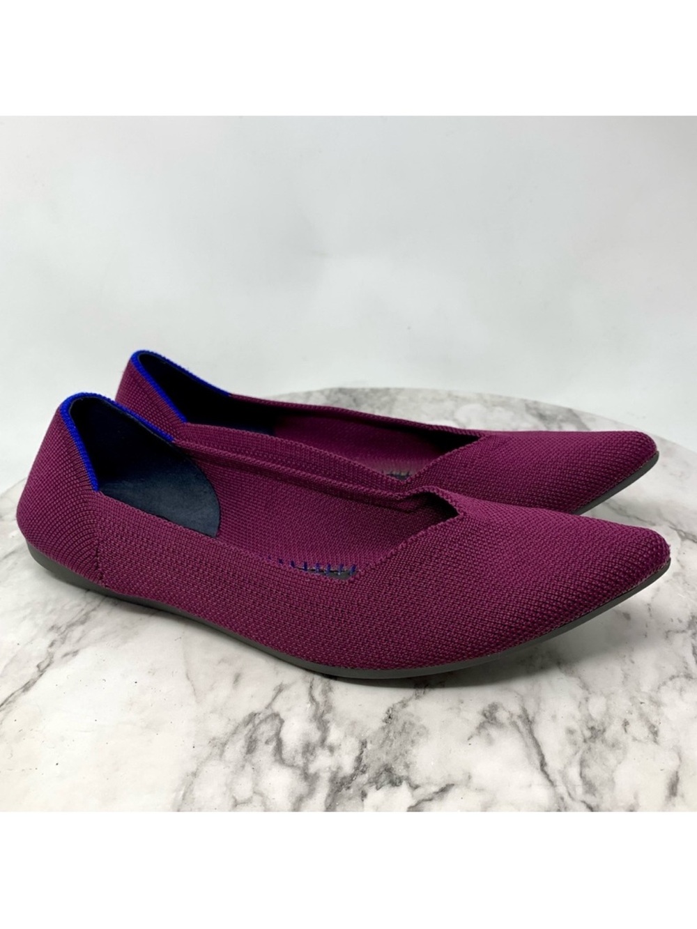 *No Insoles Rothys The Point Stretch Knit Orchid Ballet Flats 7.5 Retired Sporty